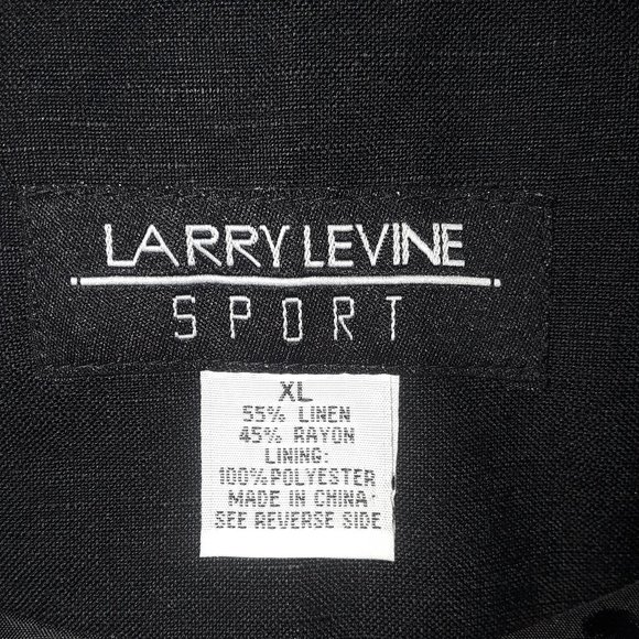 Larry Levine Sport XL Black Linen Blend Jacket - Picture 4 of 4